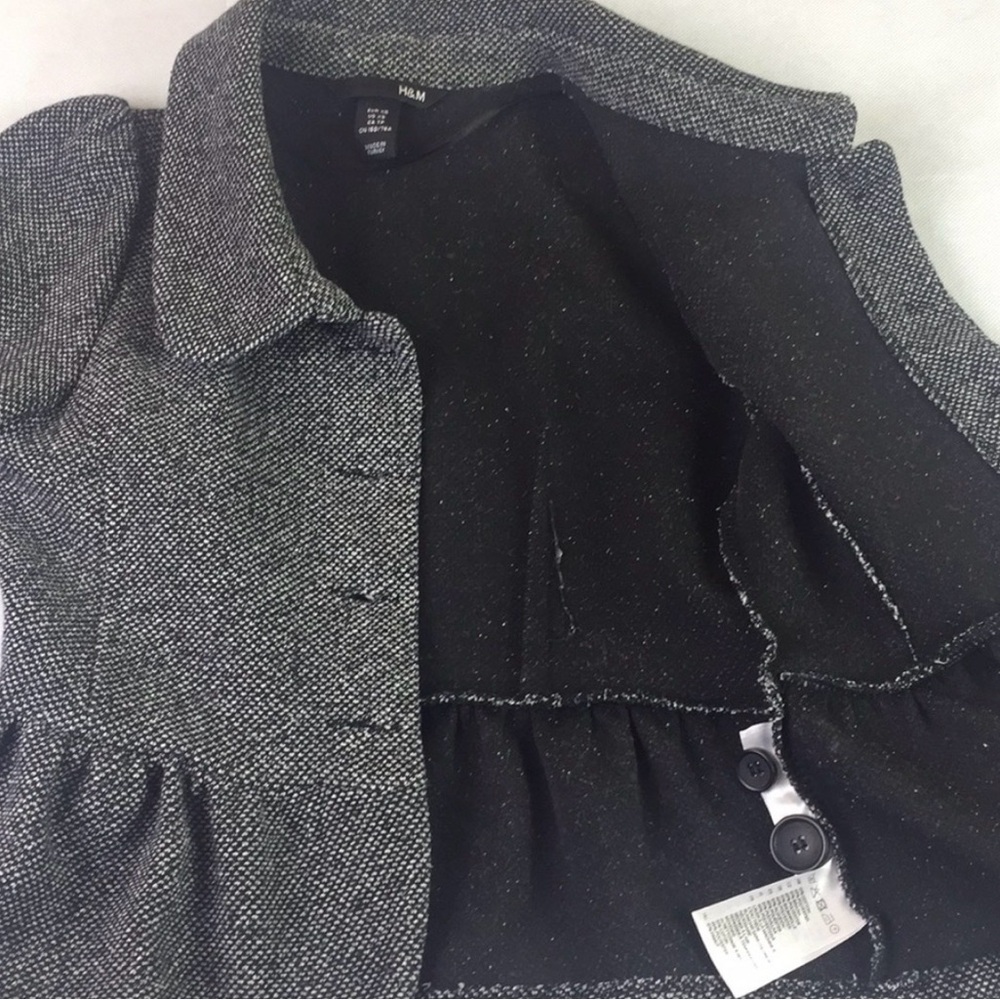 H&M Gray Tweed Peplum Blazer - Picture 7 of 10